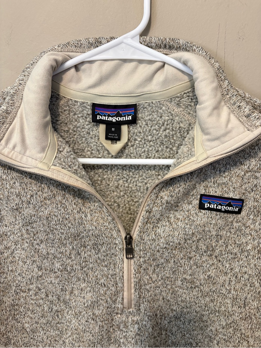Patagonia Women's Half-Zip Fleece Pullover - Heather Oatmeal - Picture 2 of 3